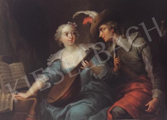  Franz Christoph Janneck - Music Lesson, 1740 painting