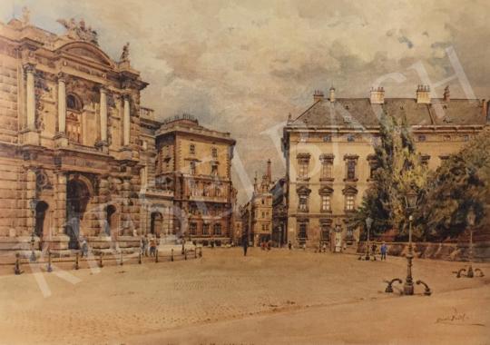  Erwin Pendl - Burgtheater és tere, 1920 festménye