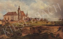  Friedrich Loos -  Landscape near the Lake Neusiedl with Fisher Churh, 1840 