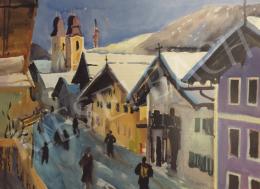  Ernst Huber - Dorf utca télen,1910 