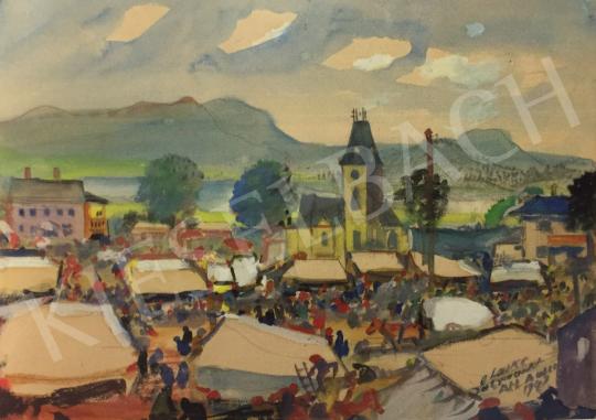  Oskar Laske - Market in Altaussee, 1941 painting