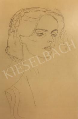  Gustav Klimt - Női fej, három negyedes profilból, 1916-18 