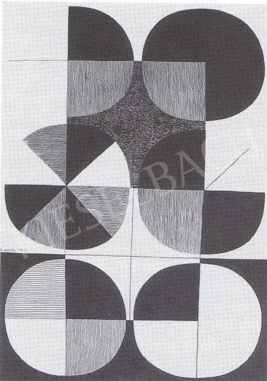  Lantos Ferenc - Osztott körök I., 1967 festménye