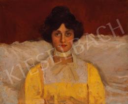  Kunffy, Lajos - Lady in Yellow Blouse (Portrait of Mrs. Kunffy) 