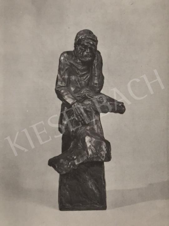  Reich Károly - Ülő férfi lófejjel festménye
