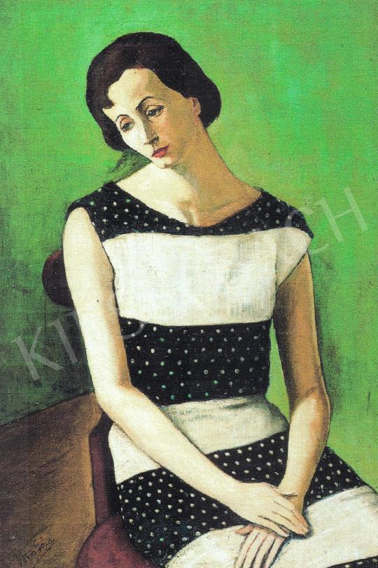  Vörös, Géza - Lady in Dotted Dress painting