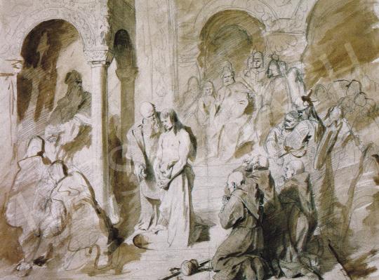  Benczúr Gyula - Első vázlat a Vajk megkeresztelése c. képhez, 1869-70 festménye