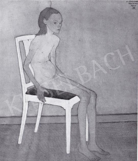 Huszár, Vilmos - Sitting Nude, 1907 painting