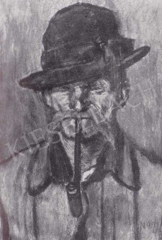 Nagy, István - Old man with Pipe painting