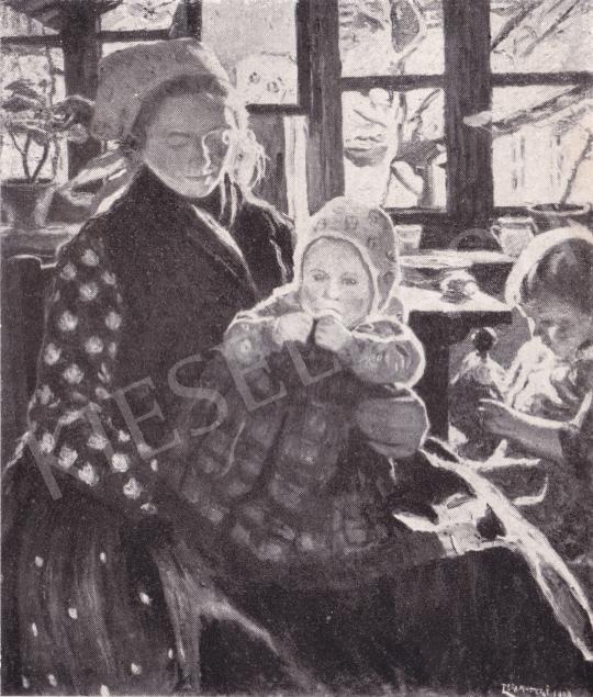  Perlmutter Izsák - Anya gyermekei közt festménye