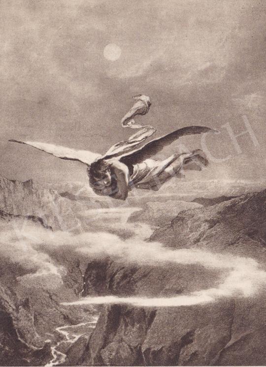  Zichy, Mihály - Lemontov-Illustration. Demon in the Space, 1881 painting