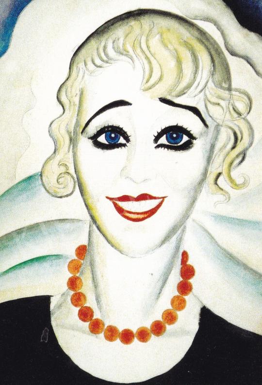  Csapek, Károly - Smiling Girl, c. 1930 painting