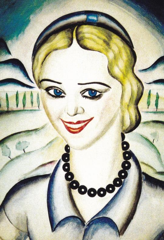  Csapek Károly - Nevető leány, 1930 k. festménye