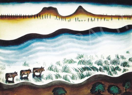  Csapek, Károly - Water with Cows, c. 1930 painting
