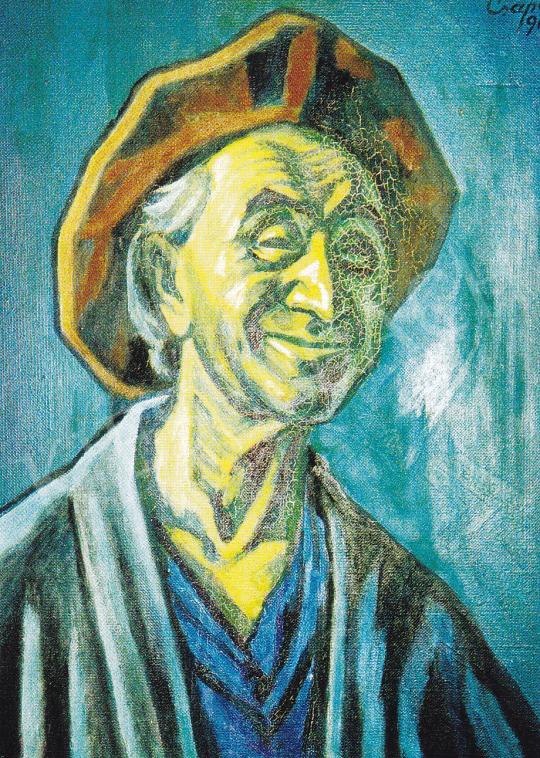  Csapek, Károly - Laughing Self-Portrait, 1967 painting