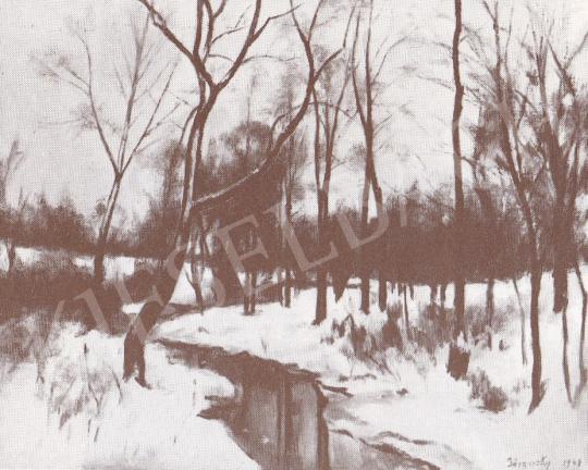  Bánovszky, Miklós - Stream in Pismány in Winter, 1948 painting