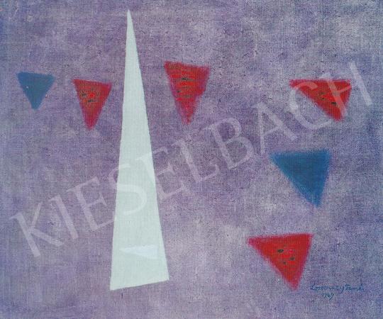  Lossonczy Tamás - Felhőkarcoló háromszög, 1969 festménye