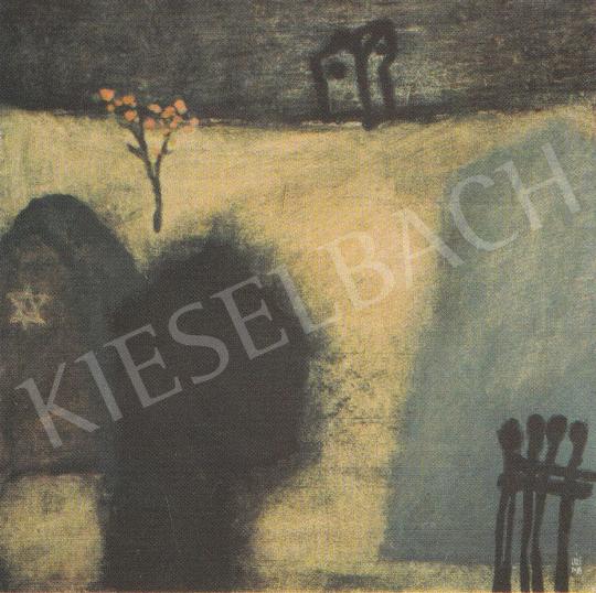 Váli Dezső - Régi zsidótemető, virágzó fával festménye
