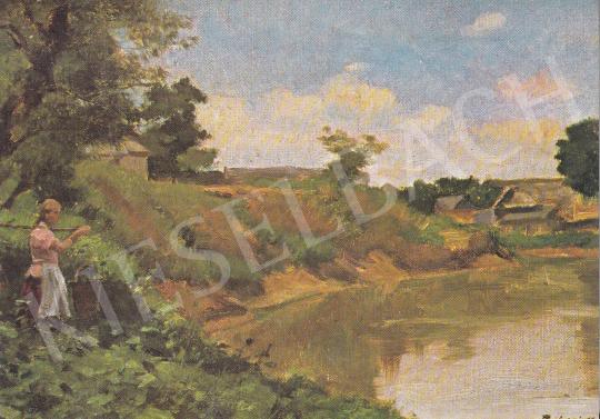 Bihari, Sándor - The Bank of Zagyva, c.1900 painting