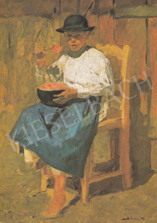 Bihari, Sándor - Boy Eating a Melon, c. 1905 painting