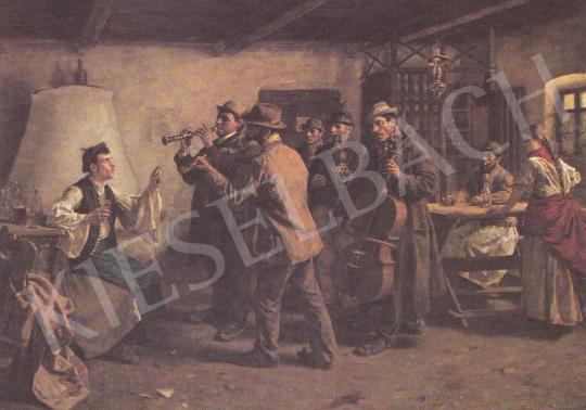 Bihari Sándor - Az Ő nótája, 1892, részlet festménye