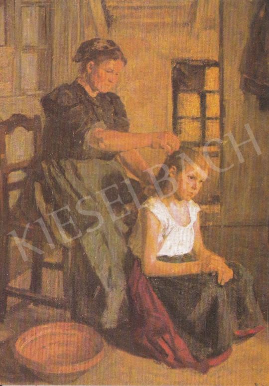 Bihari, Sándor - Woman Combing a Child, 1905, részlet painting