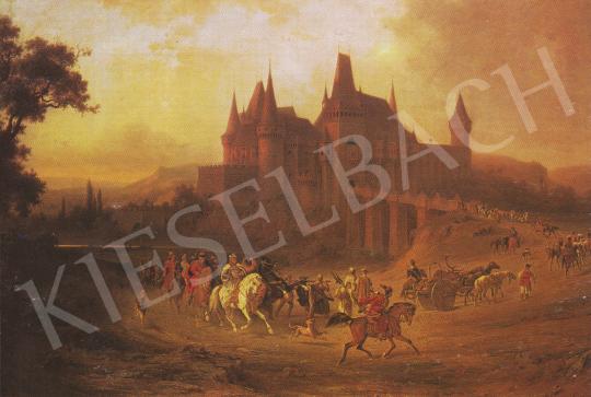  Wágner Sándor - Mátyás hazatér a vadászatból Vajdahunyad várába, 1871 festménye
