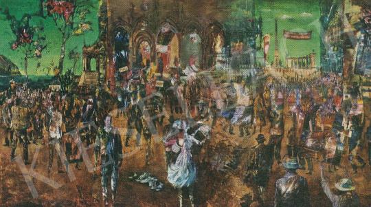  Gyémánt László - Életbenmaradottak karneválja, 1964 festménye