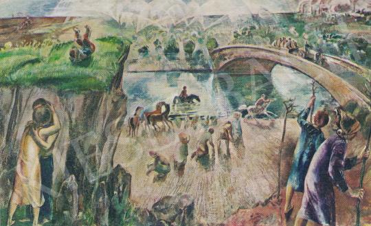 Csernus Tibor - Az újpesti rakpart, 1959 festménye