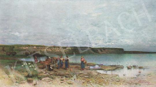 Mészöly, Géza - Bay at the Lake Balaton with the Shores of Akattya, 1885 painting