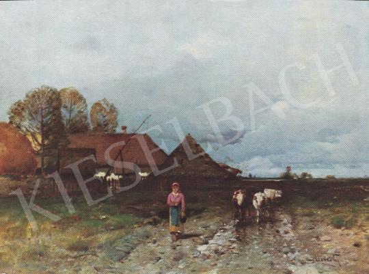 Mészöly Géza - Hazatérő tehenek festménye