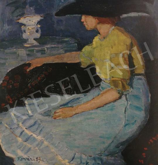  Kővári, Szilárd - Lady in Blue, 1910 painting