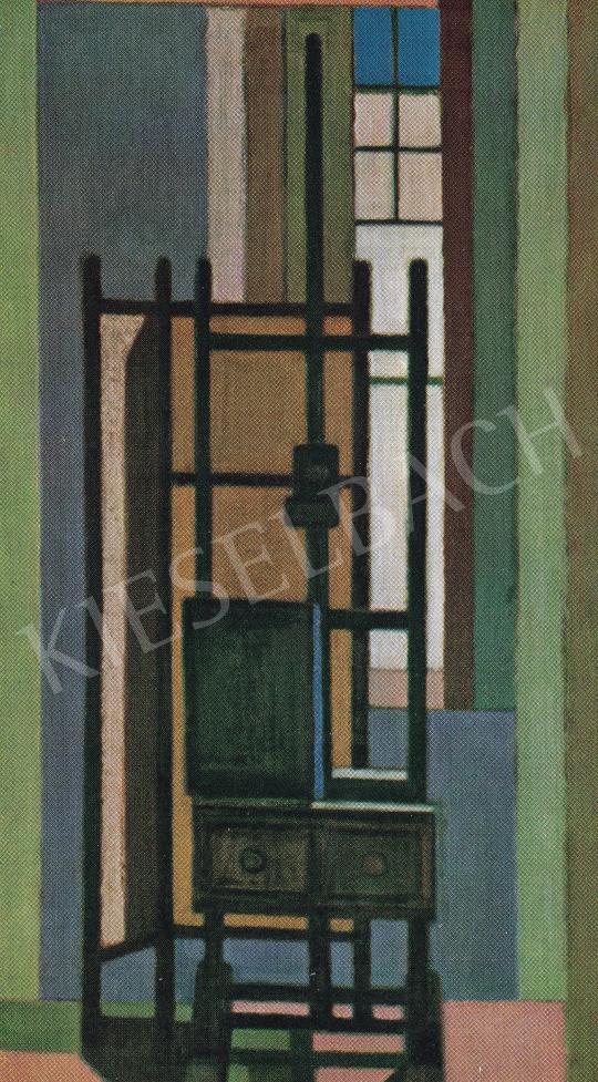  Barcsay Jenő - Állvány az ablak előtt, 1961 festménye