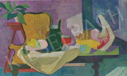 Medveczky, Jenő - Still Life with Red Wine, 1950 painting