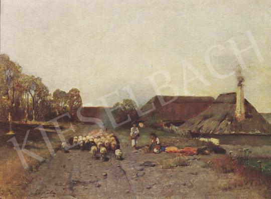 Mészöly, Géza - A Flock of Sheep, c. 1885 painting