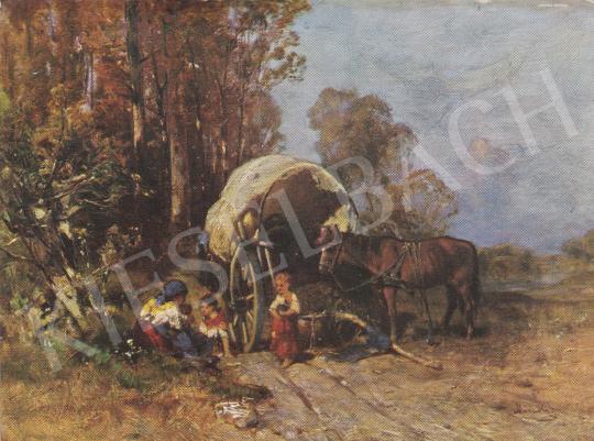 Mészöly, Géza - Travelling Poor Family, 1881 painting