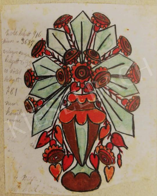  Lesznai Anna - Hímzés minta - Virágcsendélet, 1910-1919 festménye