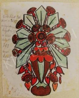  Lesznai Anna - Hímzés minta - Virágcsendélet, 1910-1919 