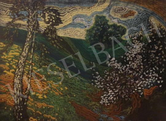  Jaszusch Antal - Tájrészlet tavasszal, 1920 körül festménye