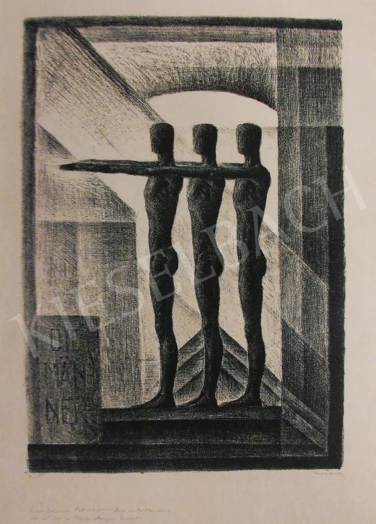  Krón, Jenő - Men, 1927 painting