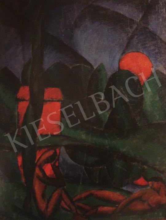  Schiller Géza - Két vörös akt vidéken, 1920-as évek festménye