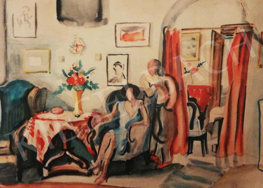  Lesznai, Anna - Unnamed (Interior in Bohdanovce), before 1929 painting
