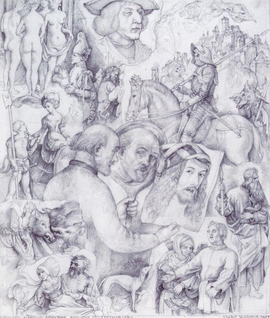  Szabó Vladimir - Emlékezés A. Dürer 500. születésnapjára, 1971 festménye
