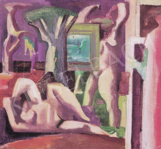  Hincz, Gyula - Nudes in Landscape, 1940s painting