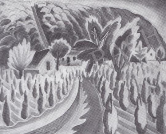  Futásfalvi Márton, Piroska - Kisőrs' Vineyard, c. 1930 painting