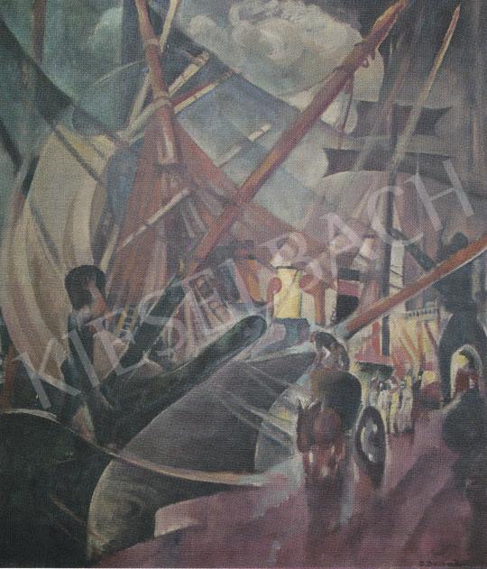 Bacher Rózsi - Kikötői részlet, 1929 körül festménye