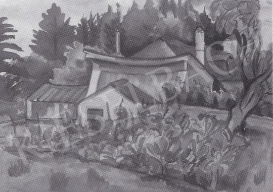  Lesznai, Anna - Garden in Körtvélyes with Greenhouse, 1938 painting