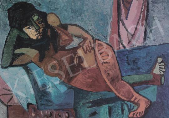 Zemplényi, Magda - Elbowing Nude, c. 1947 painting