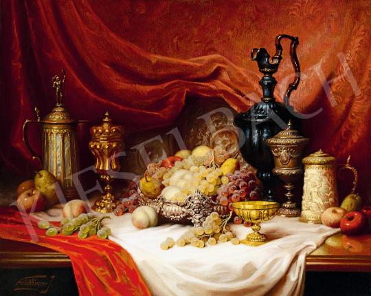 For sale  Friedlinger, Jenő - Still-Life with Fruits and Cups 's painting