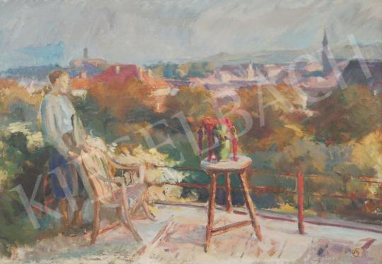 Mende, Gusztáv - View of Sopron painting